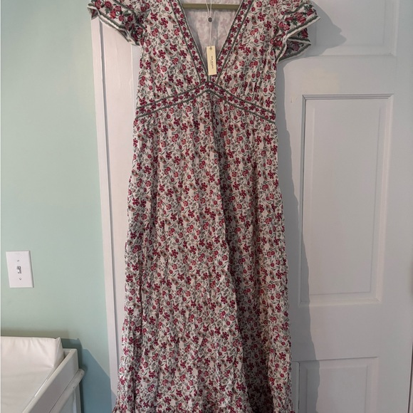 Max Studio Red and White Floral Maxi Dress - Picture 5 of 6